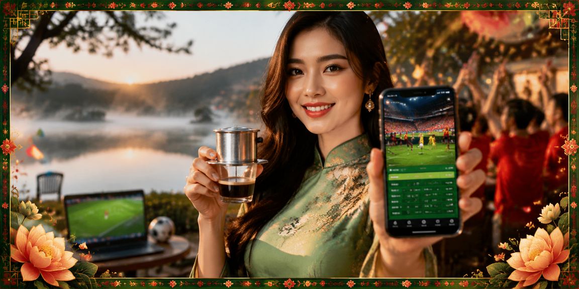 Người chơi tại Đà Lạt đọc kèo thể thao bên ly cà phê buổi tối