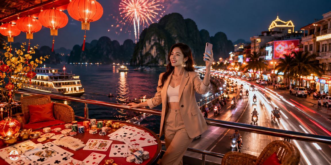 Không khí game bài neon tại vịnh Hạ Long – người dùng ss1 giải trí buổi tối